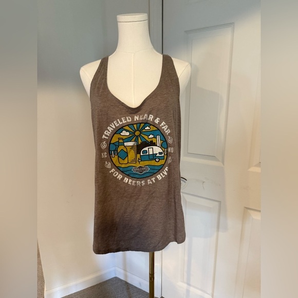 Camp David Tops - Women’s Boulevard Brewing Co. Tank Top – “Traveled Near & Far” Graphic | Size L